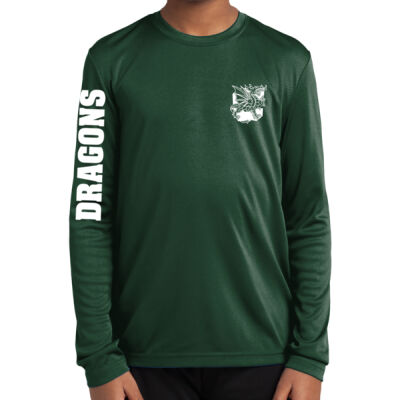 Youth Long Sleeve Performance Tee - Green Thumbnail