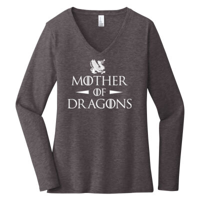Mother of Dragons Ladies Long Sleeve V-neck Thumbnail