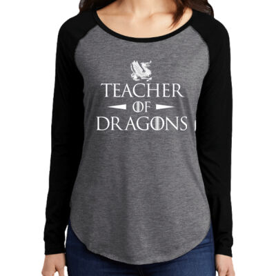 Teacher of Dragons Ladies Raglan Long Sleeve Tee Thumbnail